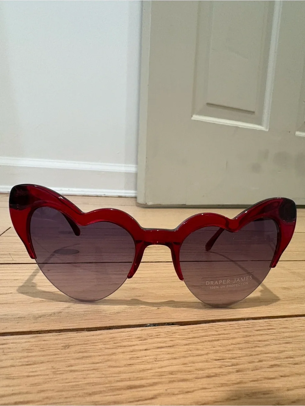 Draper James Red Heart Frame Sunglasses with Gradient Lenses
